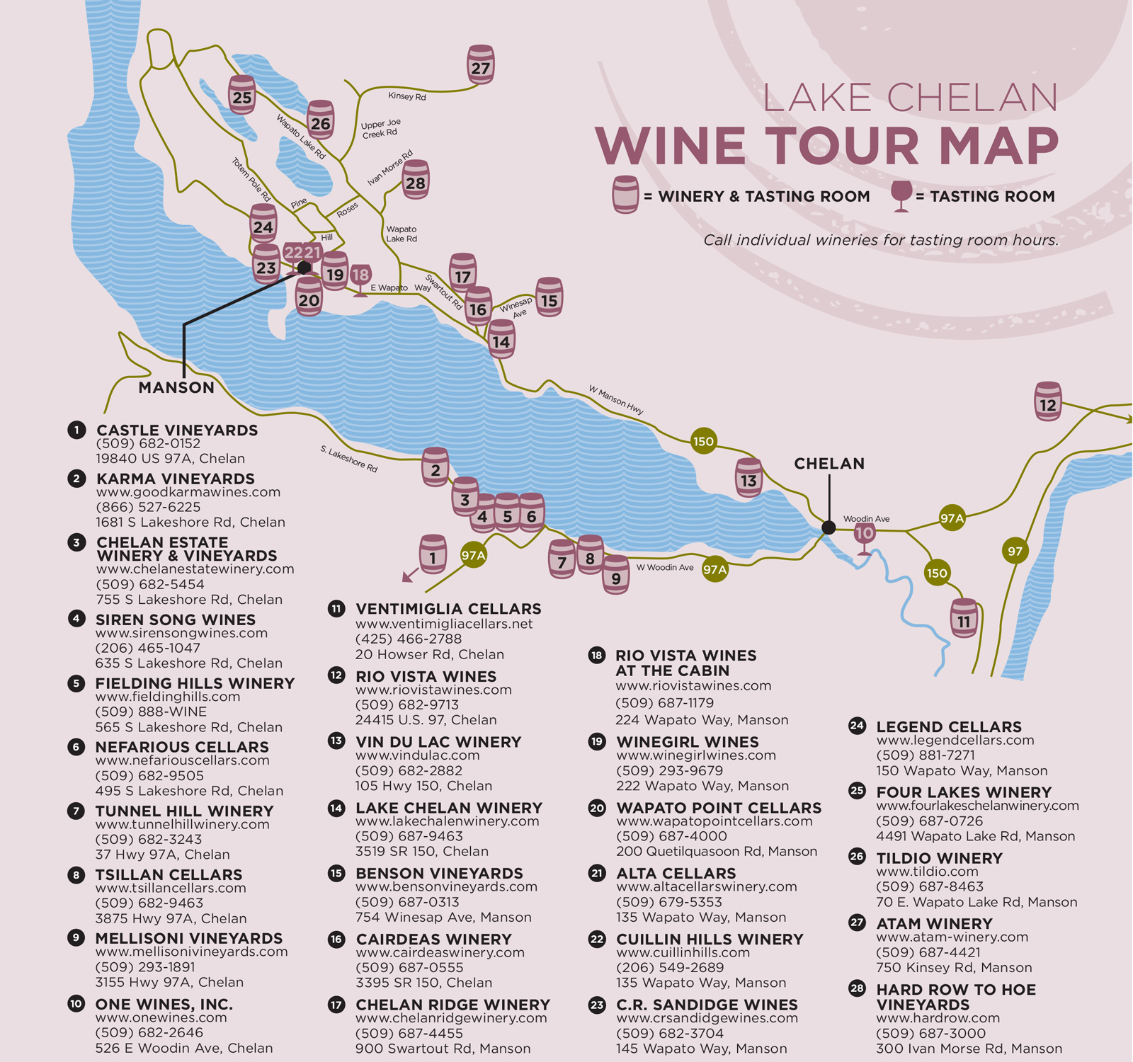 Wineries Washington State Map - Allina Madeline